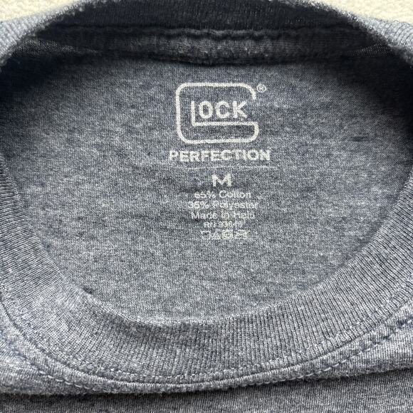 Glock Perfection Licensed Men Medium Tshirt Logo American Flag Heather Gray - Picture 10 of 16